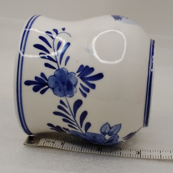 JOA Delft Blue Windmill and Floral MUG Hand Painted Porcelain Potbelly 9 oz Cup - Picture 6 of 12